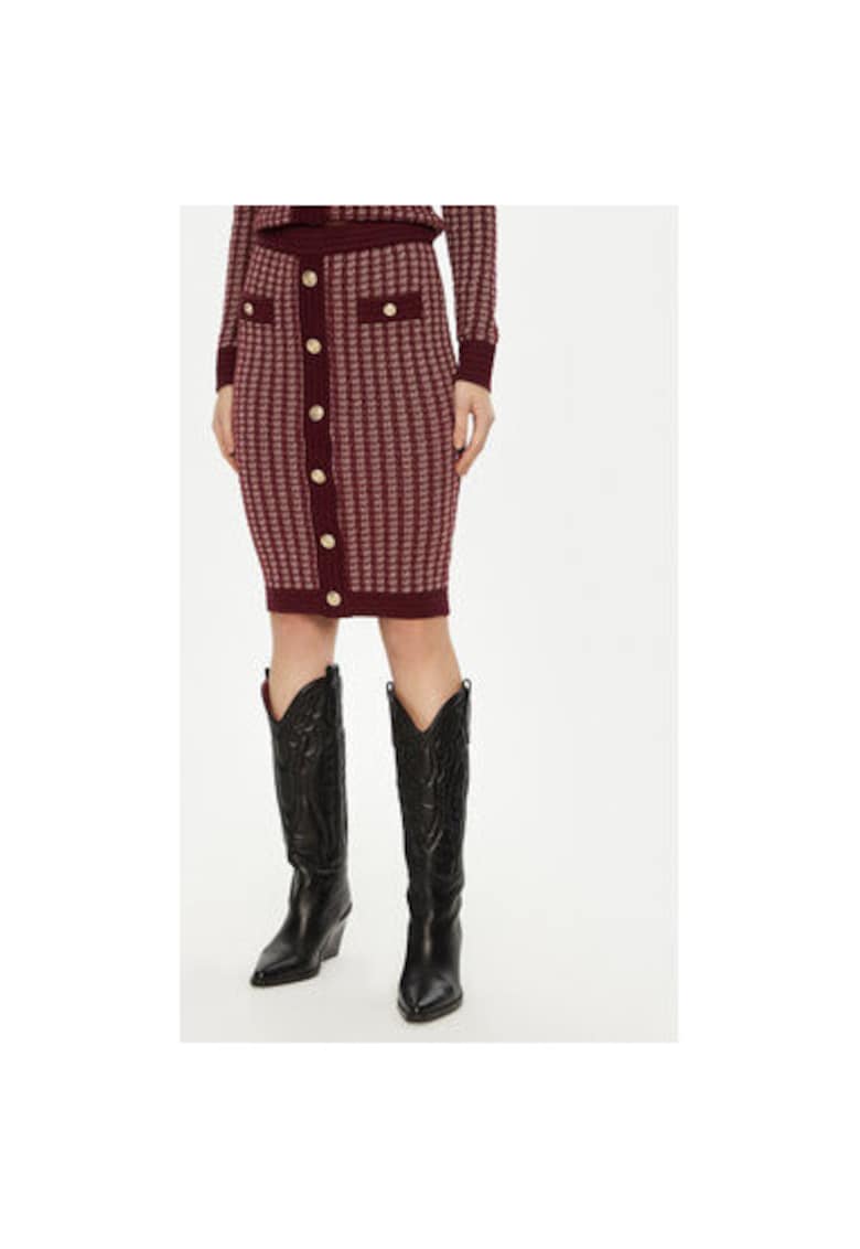 Fusta dama -  304449130 - Viscoza/Poliester/Lurex - Rosu