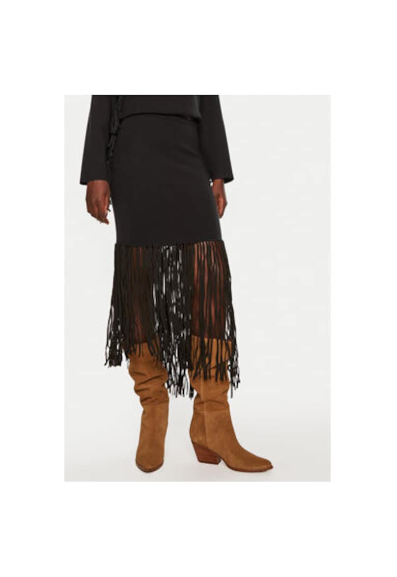 Fusta dama - 304135323 - Viscoza/Poliamida - Negru - Negru