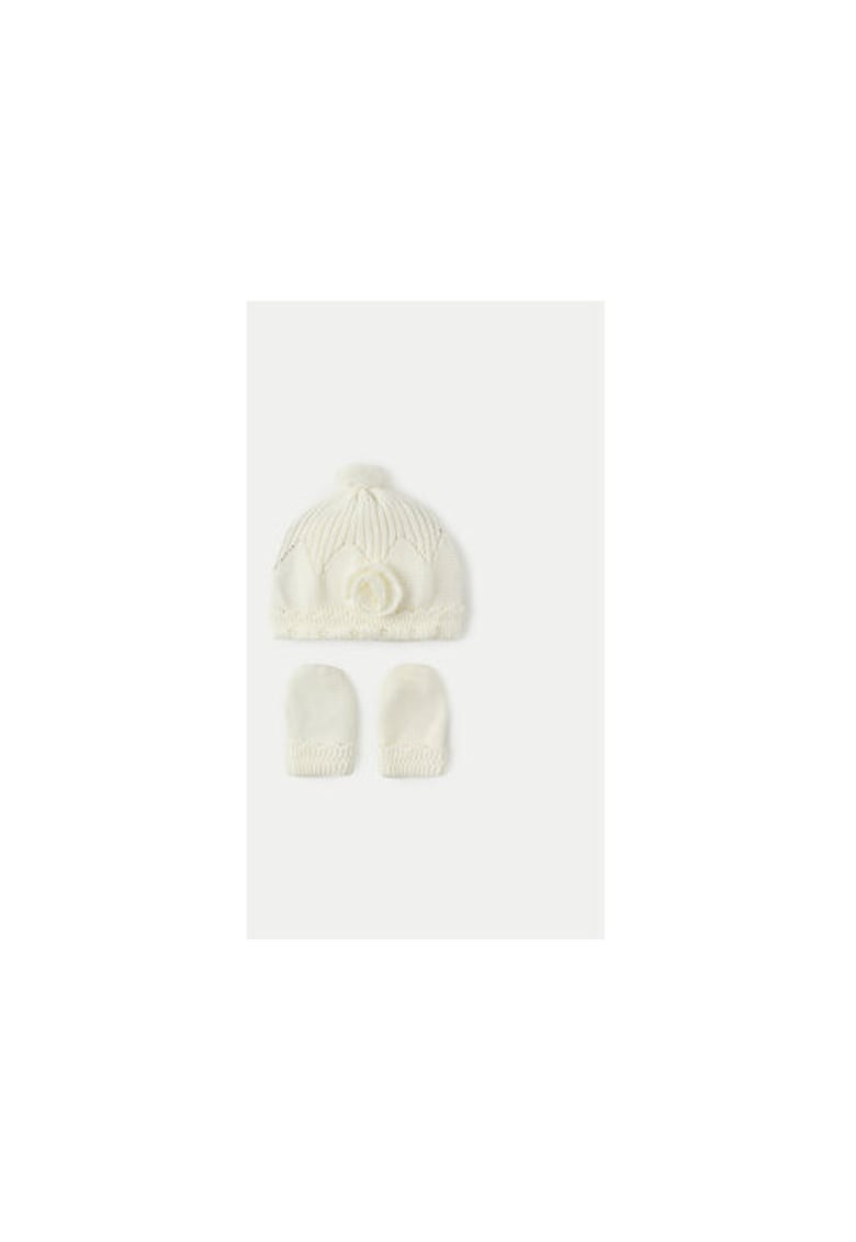 Set caciula si fular fete - 304315527 - Bumbac - Bej Set caciula si fular fete - 304315527 - Bumbac - Bej