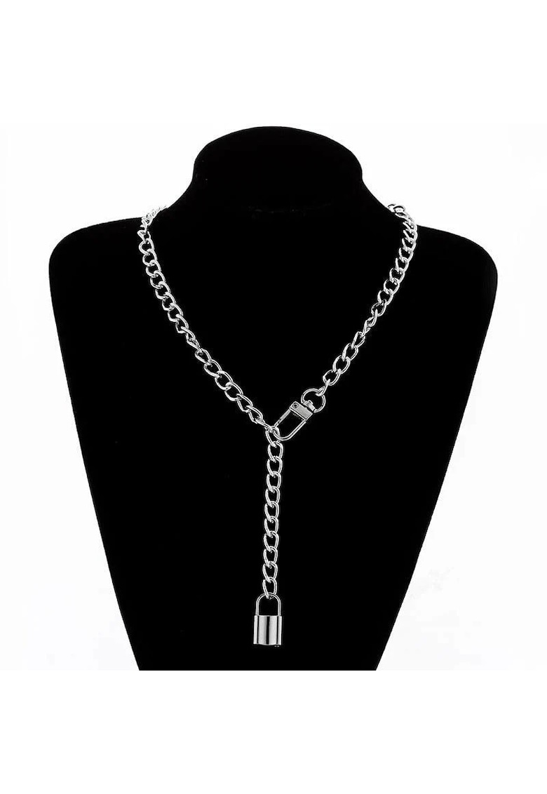 Colier argintiu - cu lacat - Debbi C15 - Colier argintiu - cu lacat - Debbi C15 -