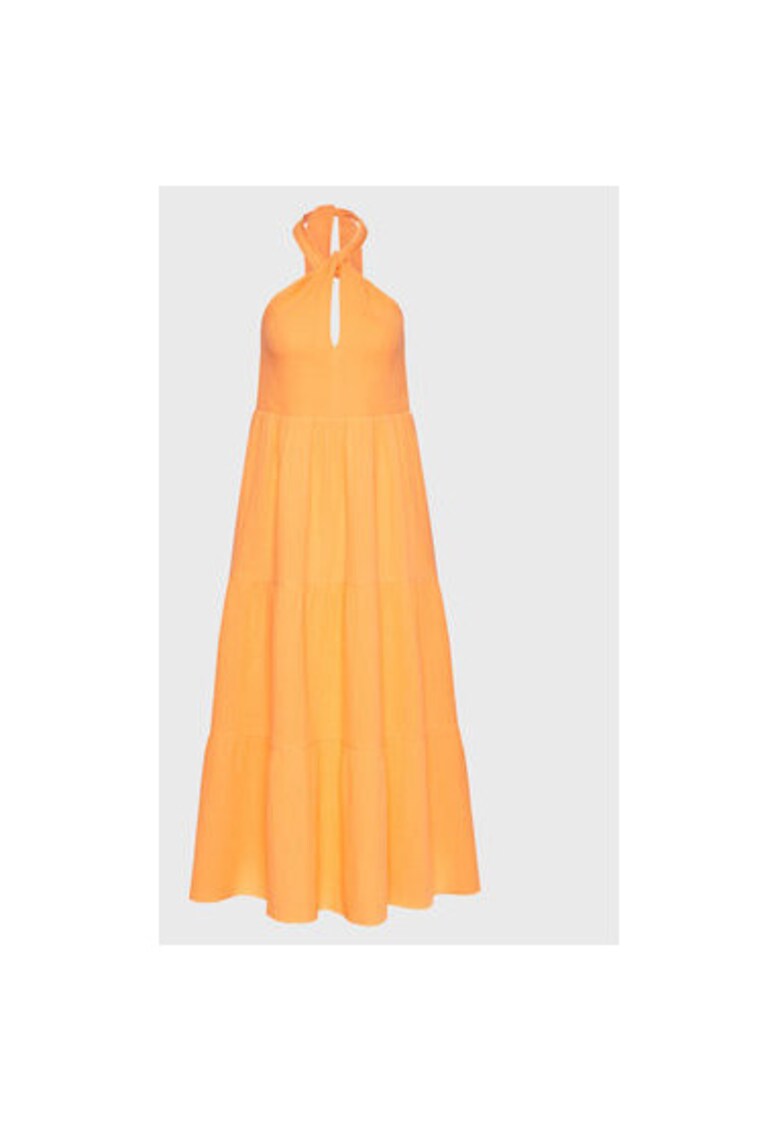 Rochie dama - 301895725 - Bumbac - Portocaliu - Portocaliu