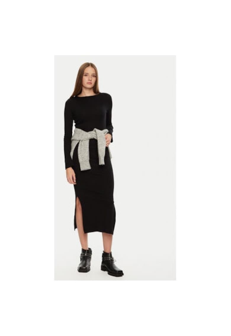 Rochie dama - 304576669 - Bumbac/Nylon - Negru