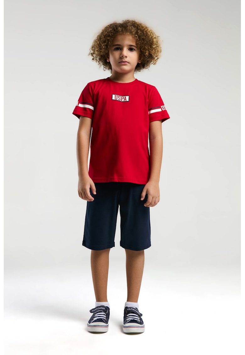 Set de tricou din bumbac si pantaloni scurti cu logo - 2 Piese