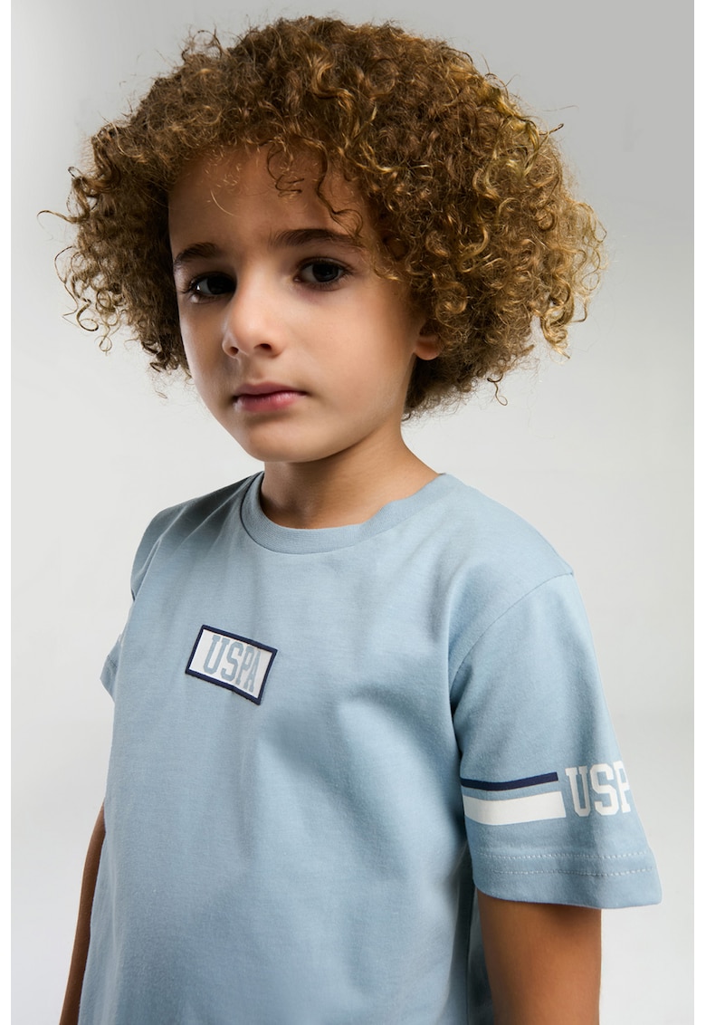 Set de tricou din bumbac si pantaloni scurti cu logo - 2 Piese