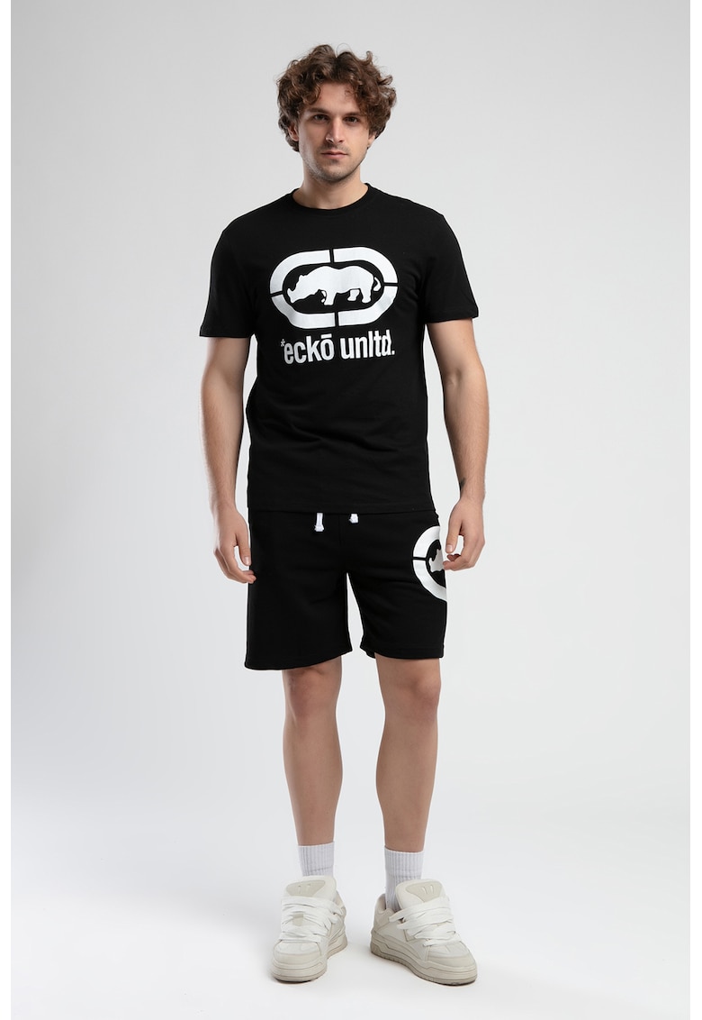 Tricou cu decolteu la baza gatului si imprimeu logo Marc Tricou cu decolteu la baza gatului si imprimeu logo Marc