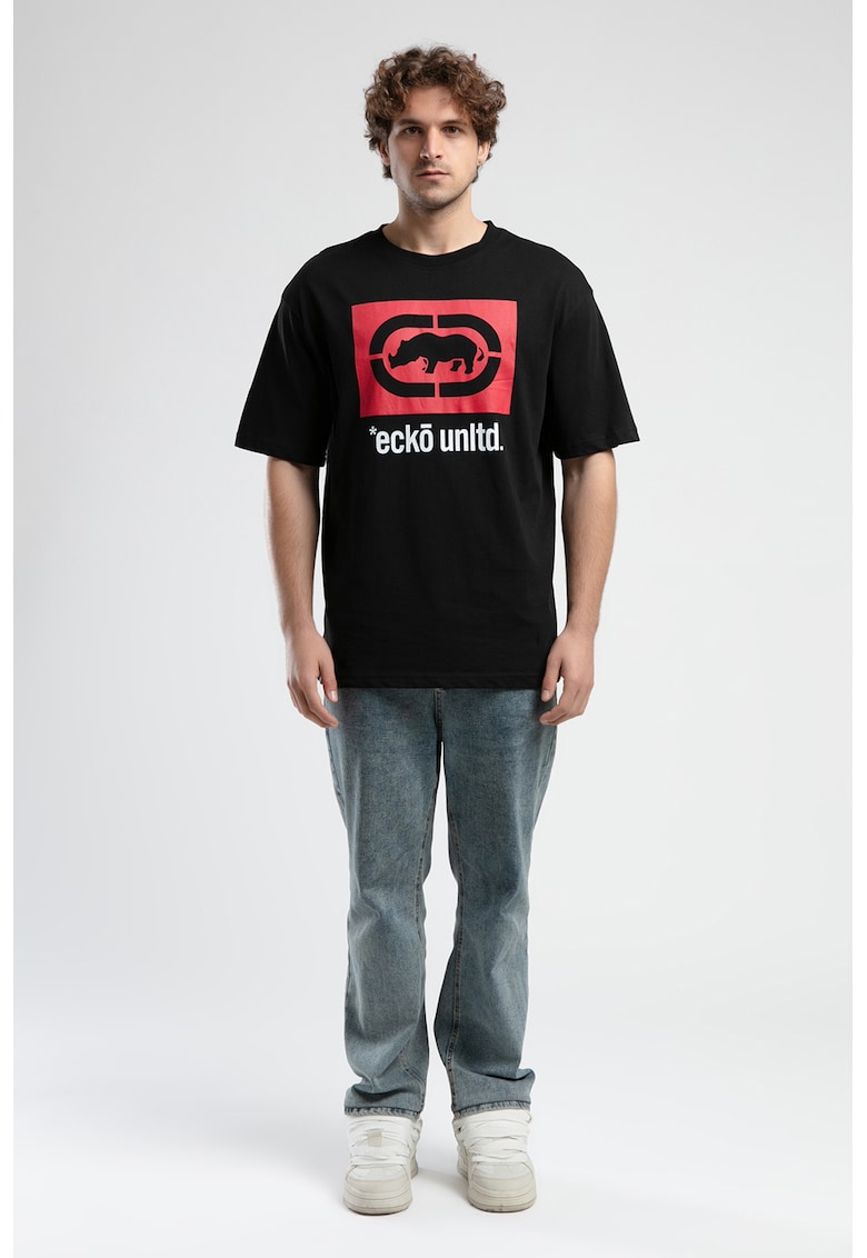 Tricou cu decolteu la baza gatului si imprimeu logo Marc Tricou cu decolteu la baza gatului si imprimeu logo Marc