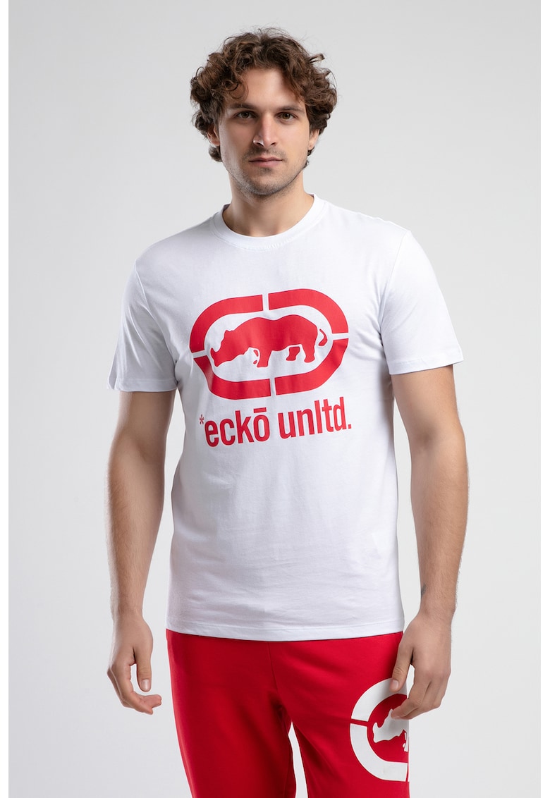 Tricou cu decolteu la baza gatului si imprimeu logo Marc Tricou cu decolteu la baza gatului si imprimeu logo Marc