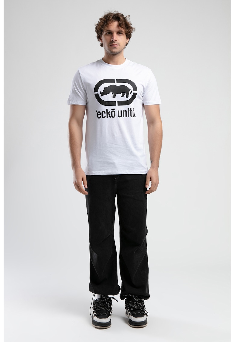 Tricou cu decolteu la baza gatului si imprimeu logo Marc Tricou cu decolteu la baza gatului si imprimeu logo Marc