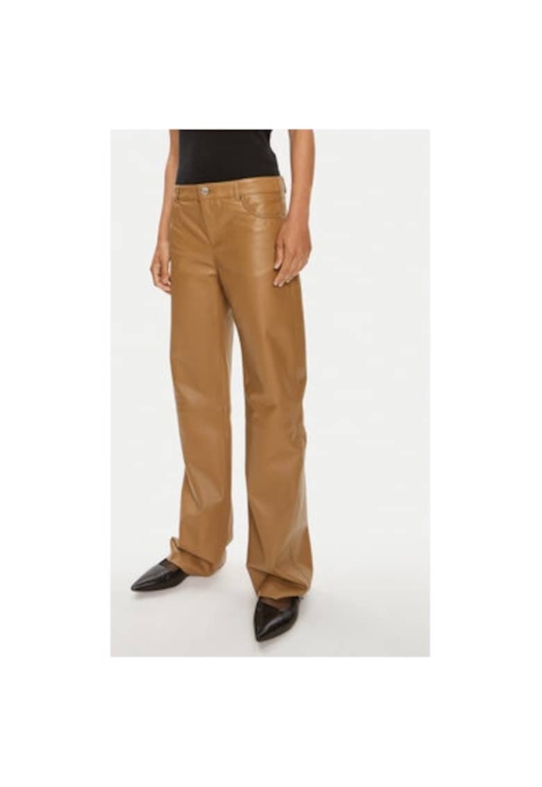 Pantaloni dama -  304005251 - Piele naturala - Maro