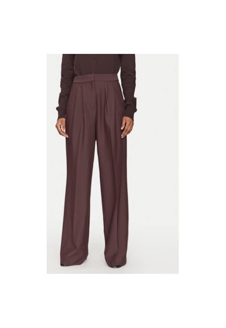 Pantaloni dama - 305214348 - Poliester/Viscoza - Maro - Maro