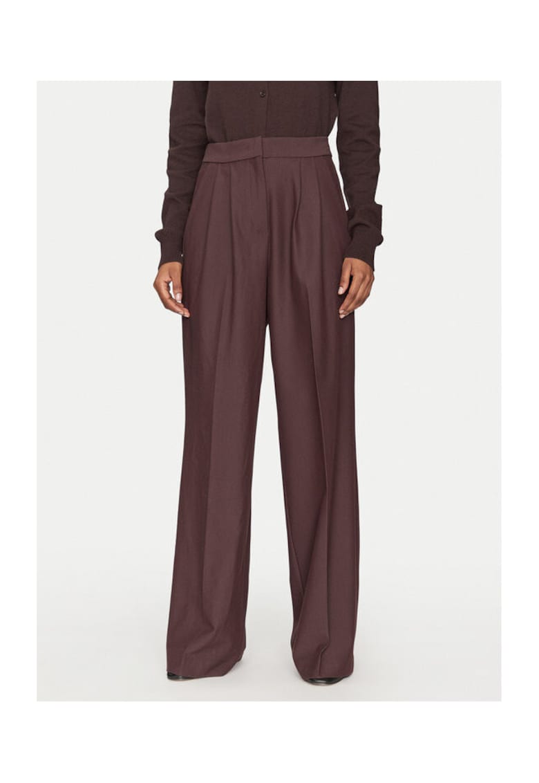 Pantaloni dama - 305214348 - Poliester/Viscoza - Maro - Maro
