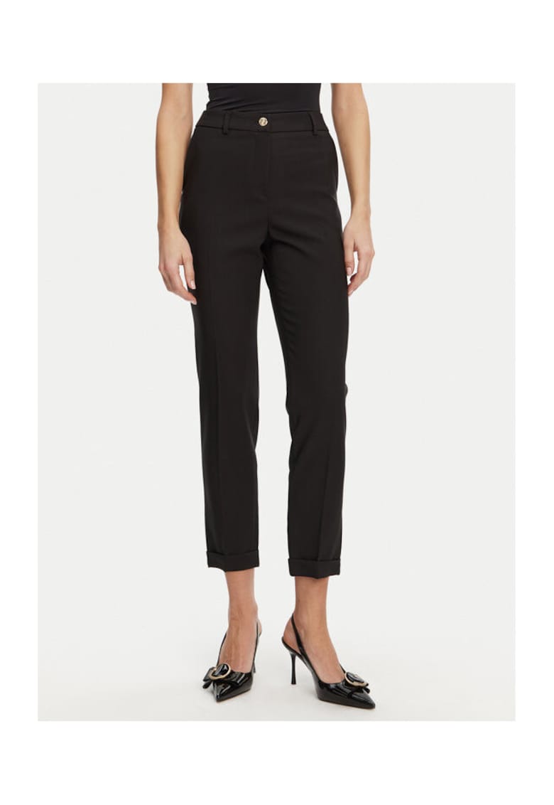 Pantaloni dama - 305290915 - Poliester - Negru - Negru