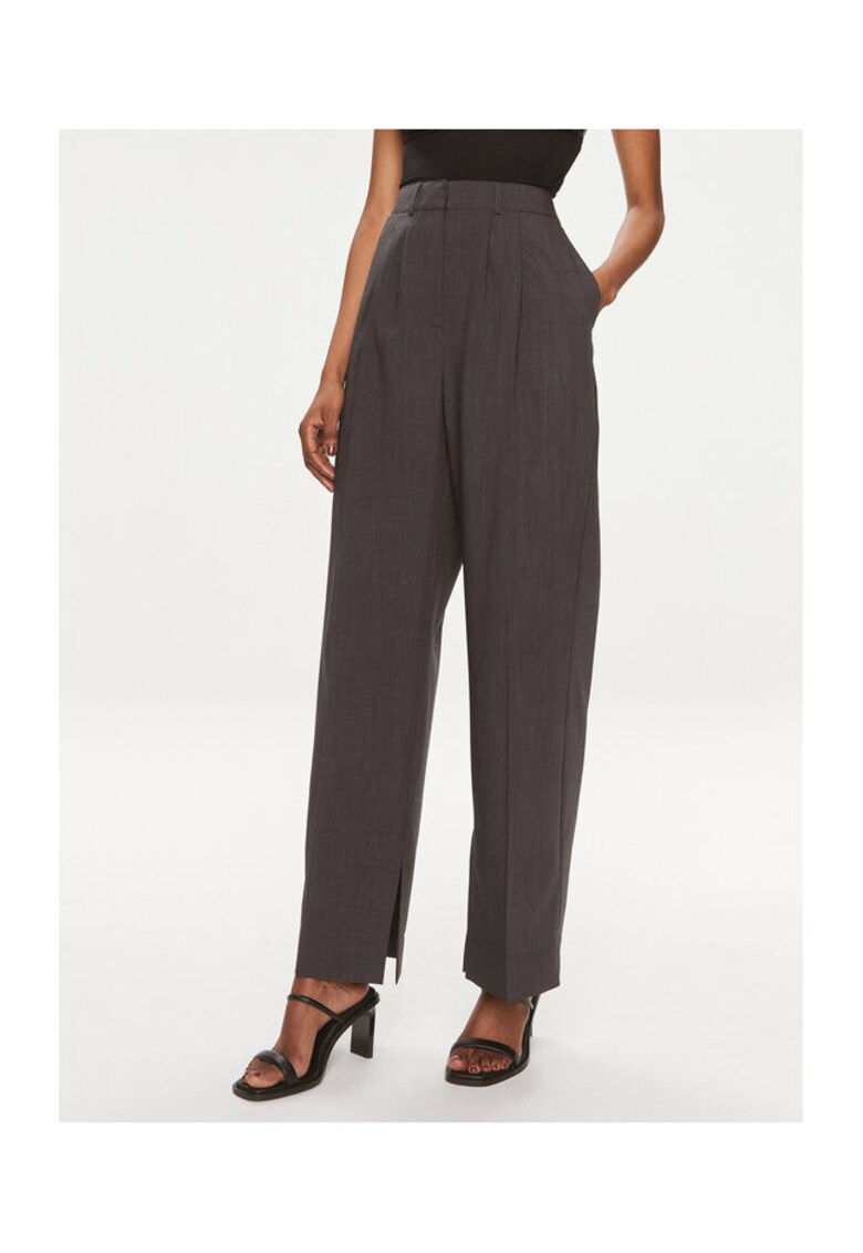 Pantaloni dama - 303702717 - Poliester reciclat - Gri - Gri