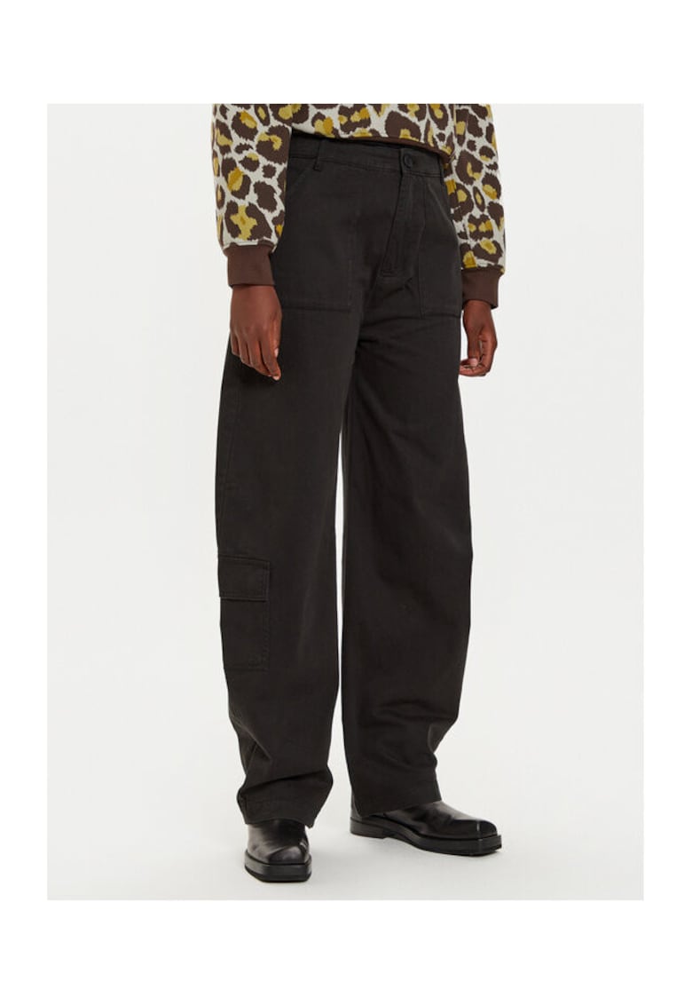 Pantaloni dama - 304543012 - Bumbac - Negru - Negru