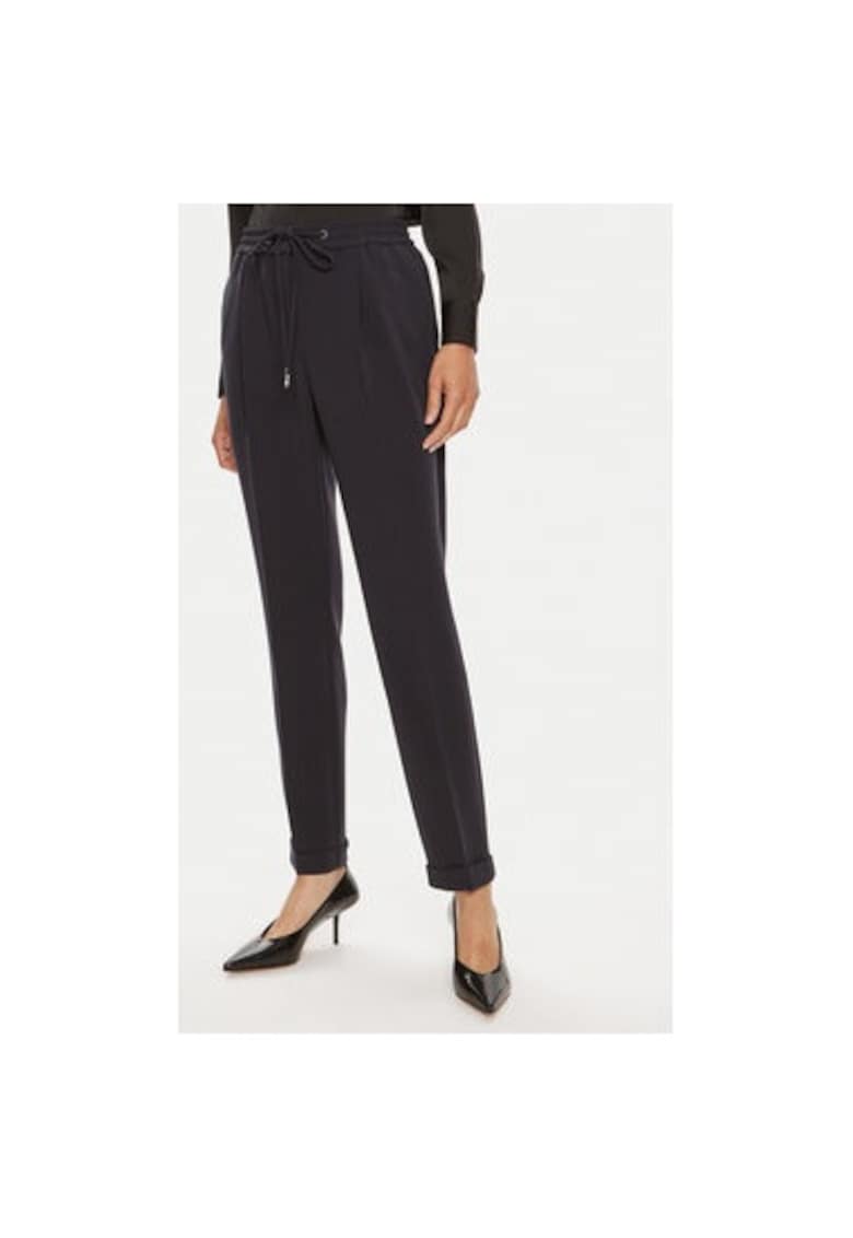 Pantaloni dama - 304437519 - Acetat/Poliester - Albastru