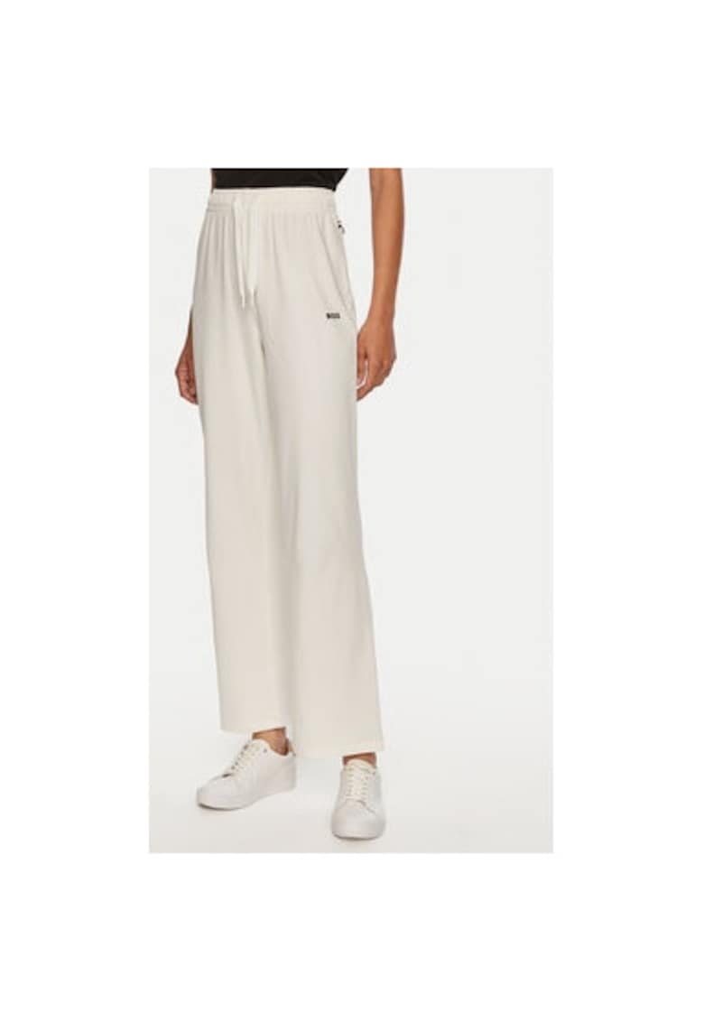 Pantaloni dama - 304323898 - Bumbac - Bej - Bej
