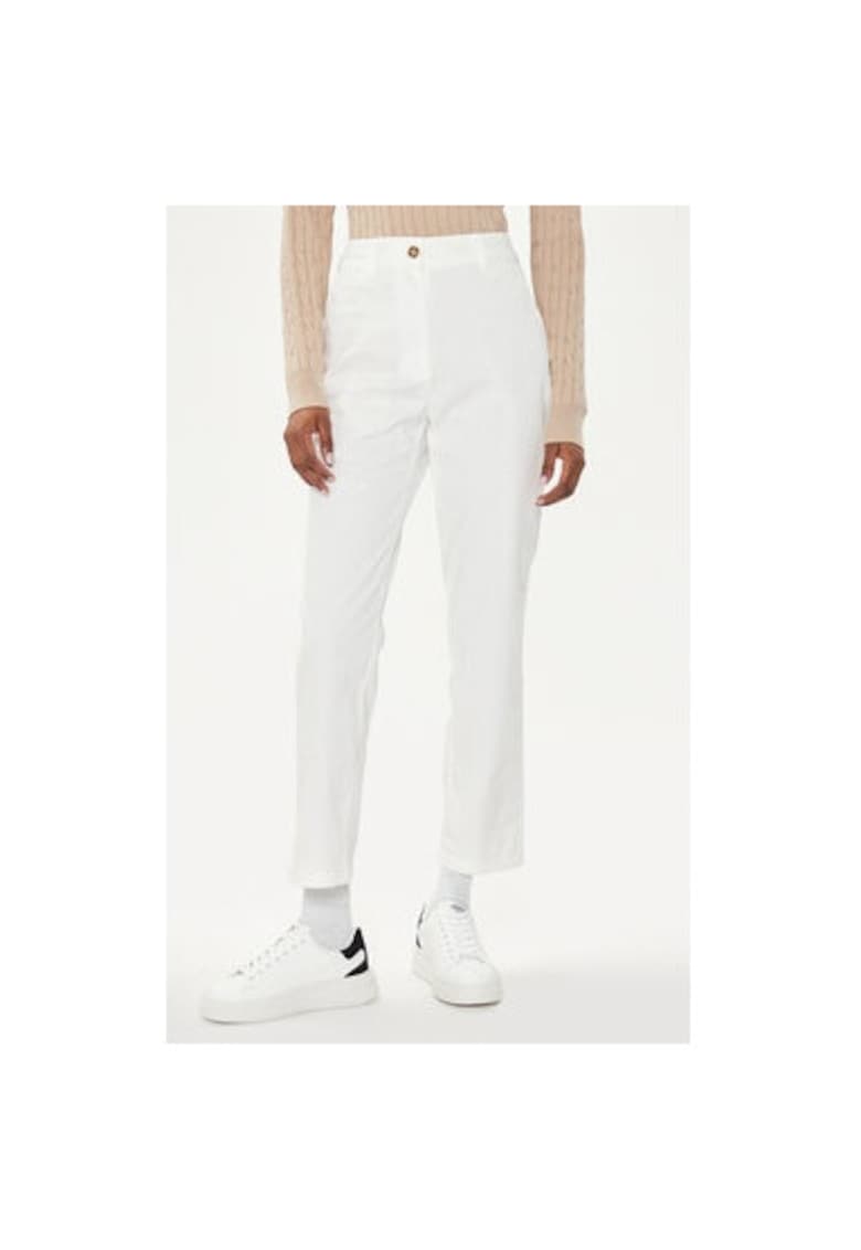 Pantaloni dama - 304005367 - Bumbac - Alb