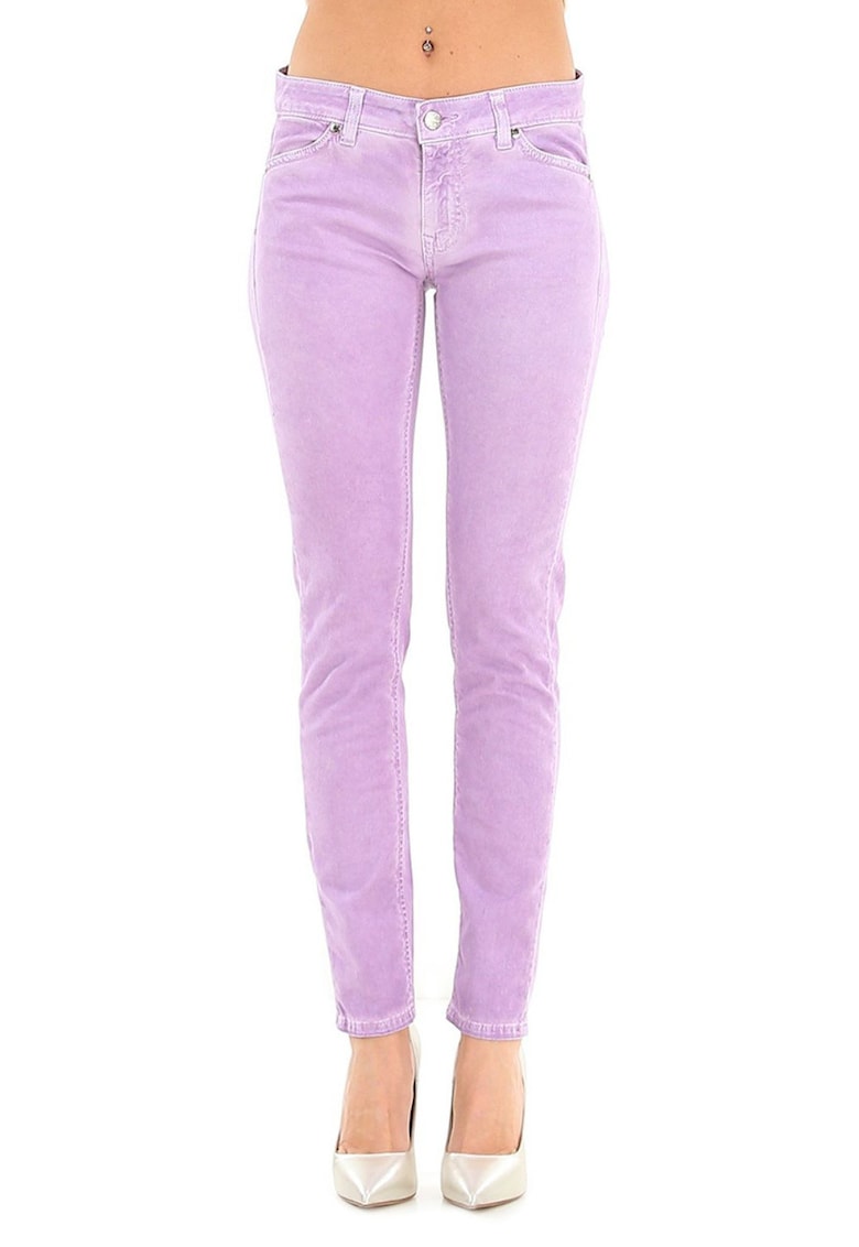 Pantaloni dama model Violetta - slim fit - violet - bumbac elastan - S