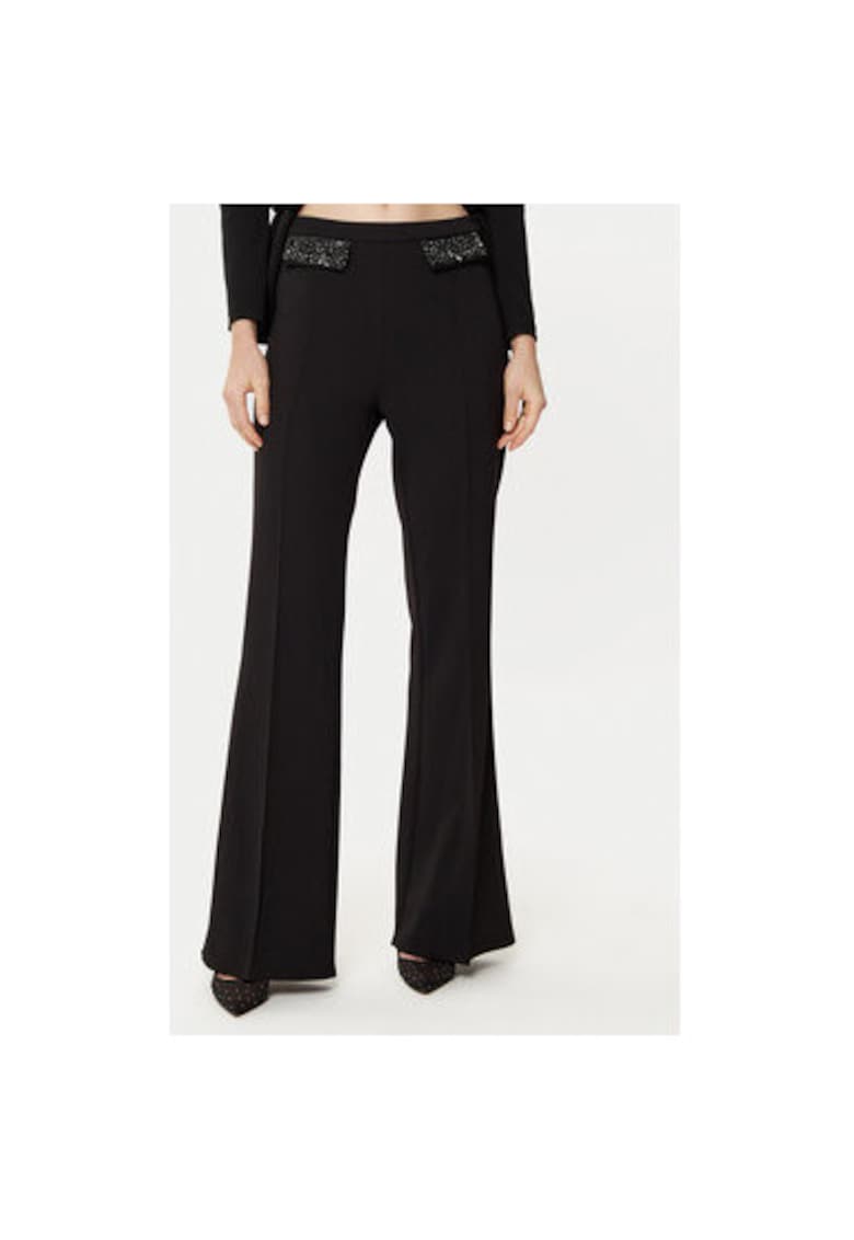 Pantaloni dama - 305158321 - Poliester - Negru