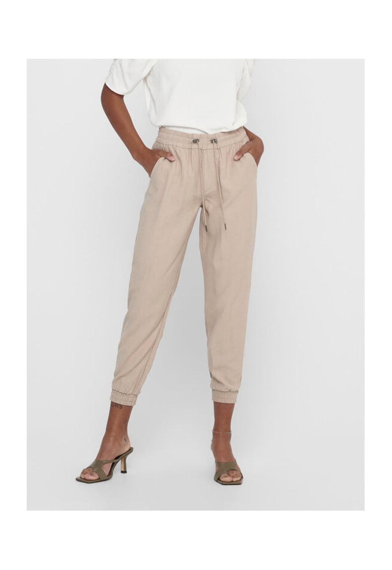 Pantaloni dama - 301822585 - Viscoza - Bej - Bej