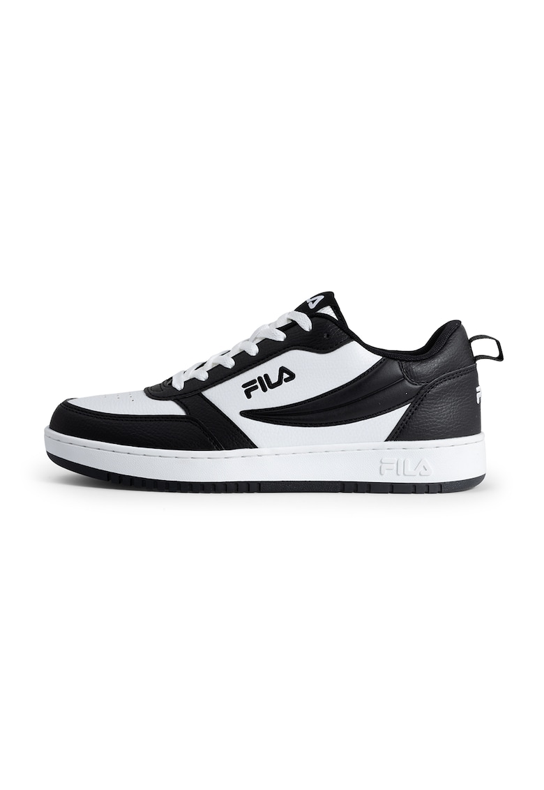 Pantofi sport de piele ecologica cu detalii perforate Rega - Alb/Negru
