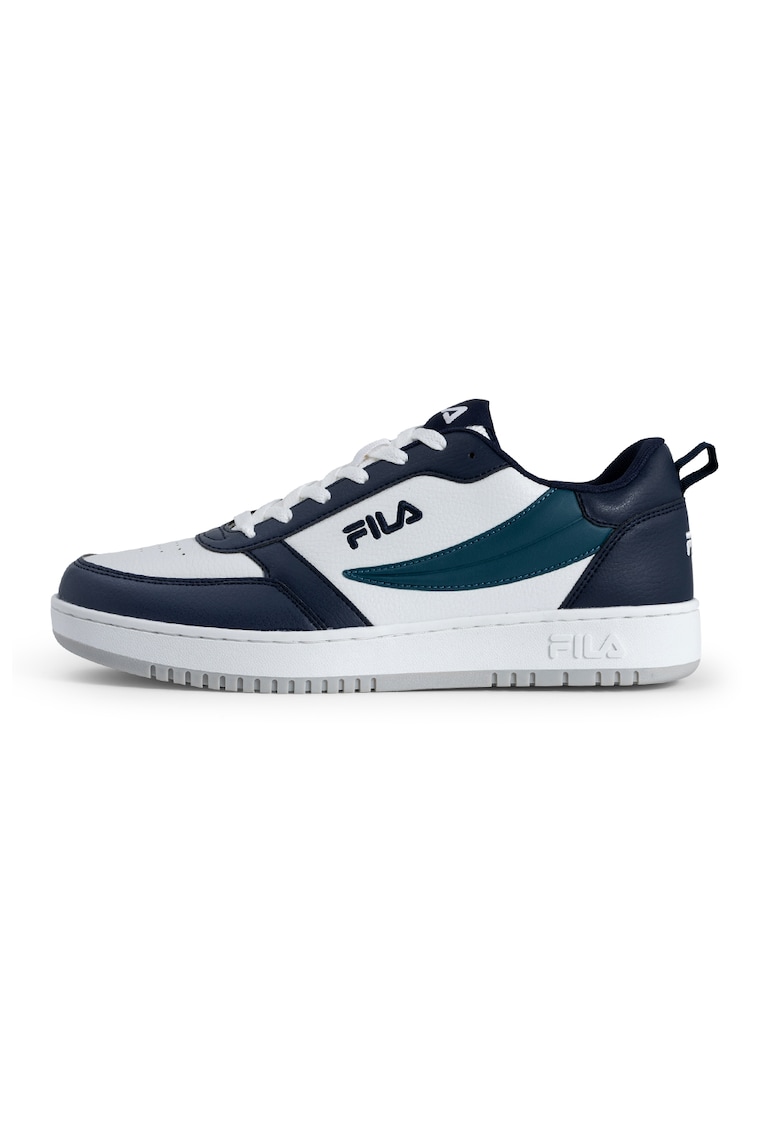 Pantofi sport de piele ecologica cu detalii perforate Rega - Alb/Verde persan/Bleumarin
