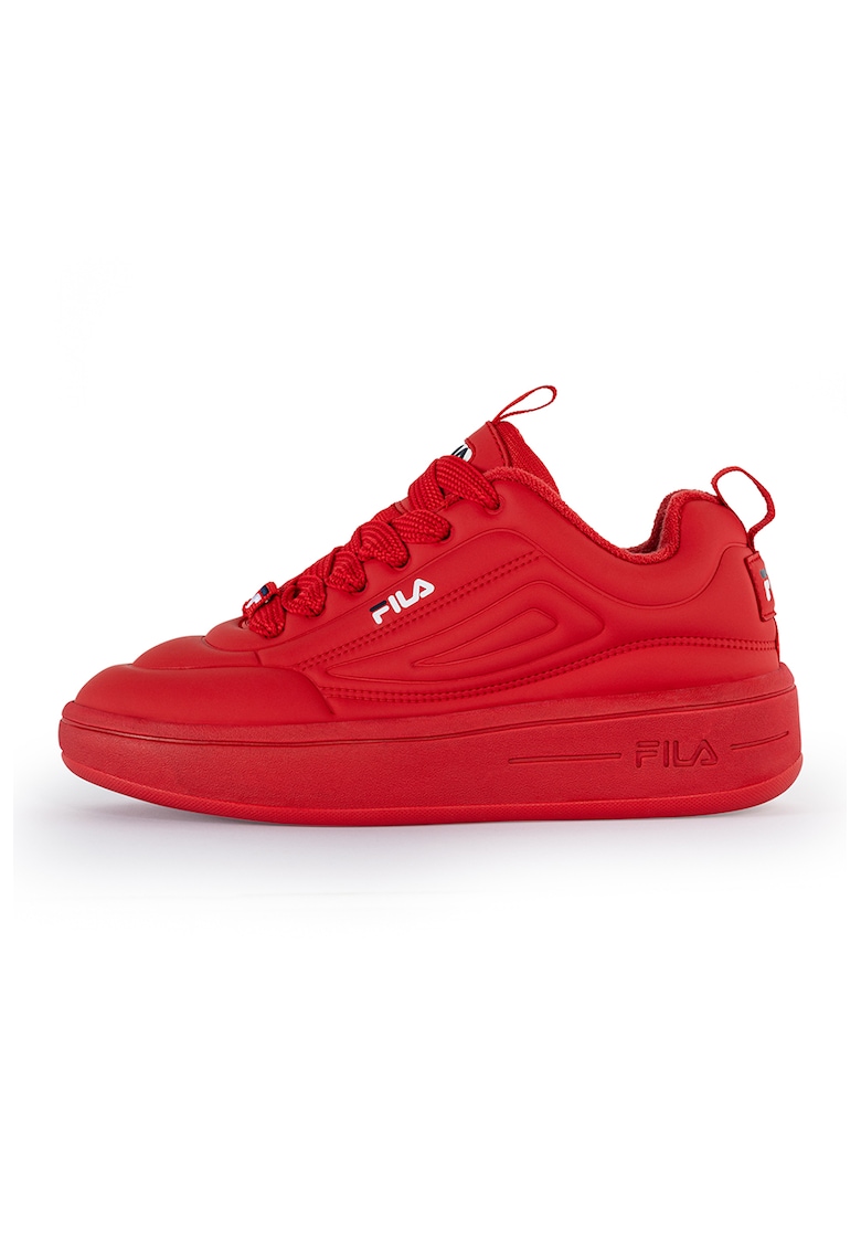 Fila Pantofi sport flatform din piele ecologica cu logo Superbubble - Alb/Coral