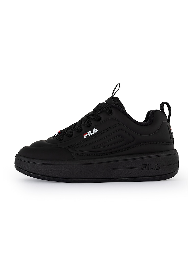 Pantofi sport flatform din piele ecologica si logo Superbubble