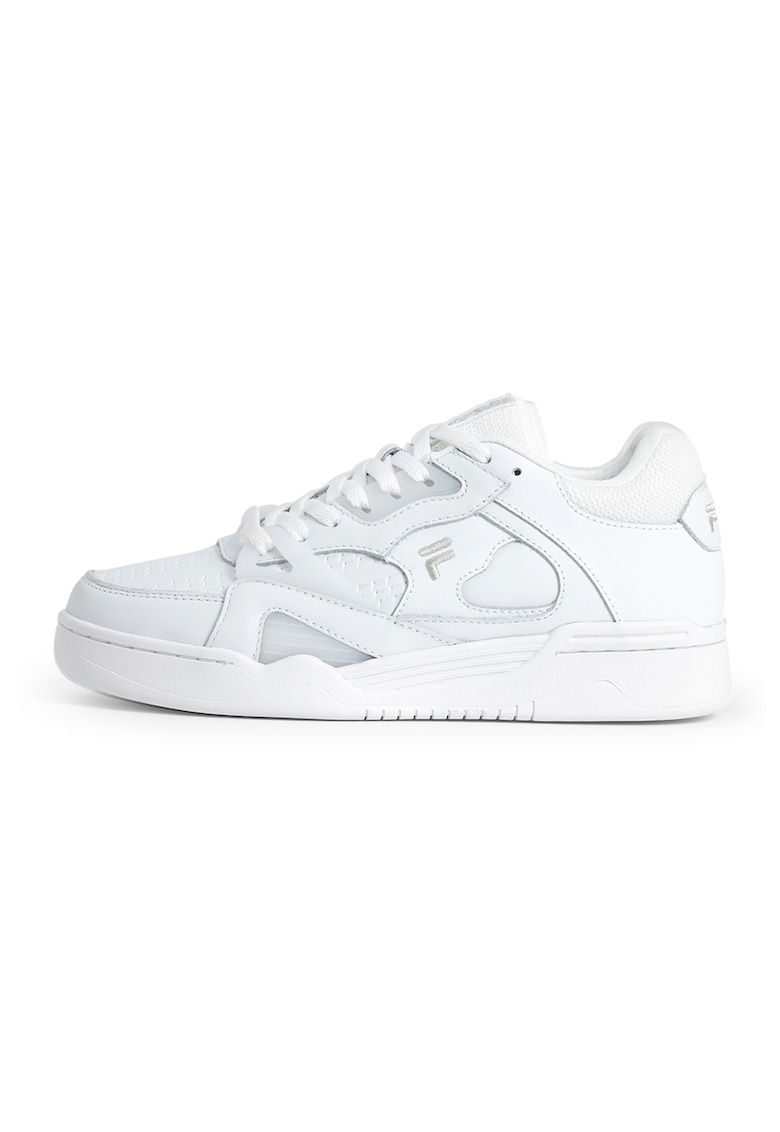 Pantofi sport low-cut de piele - Gri deschis/Alb optic
