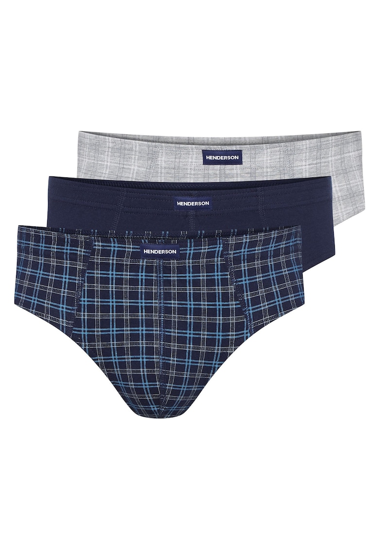 Chiloti barbati Classic set de 3 perechi bleumarin - gri