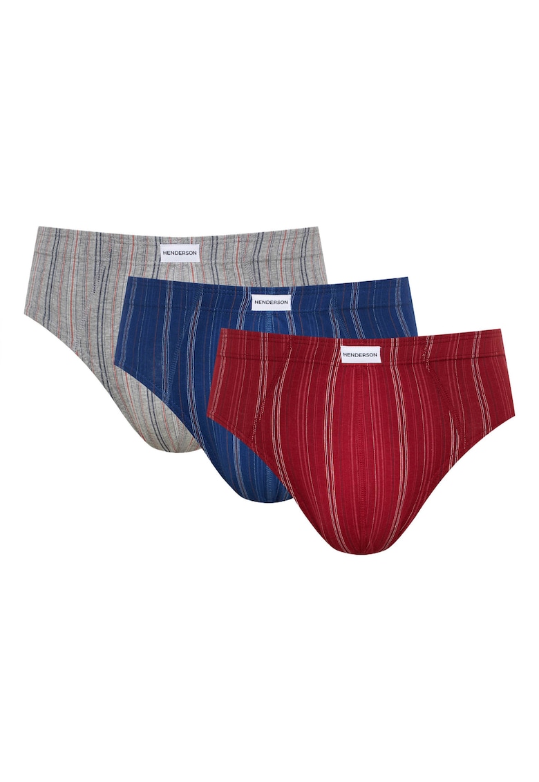 slipi barbati Classic set de 3 rosu - albastru - gri