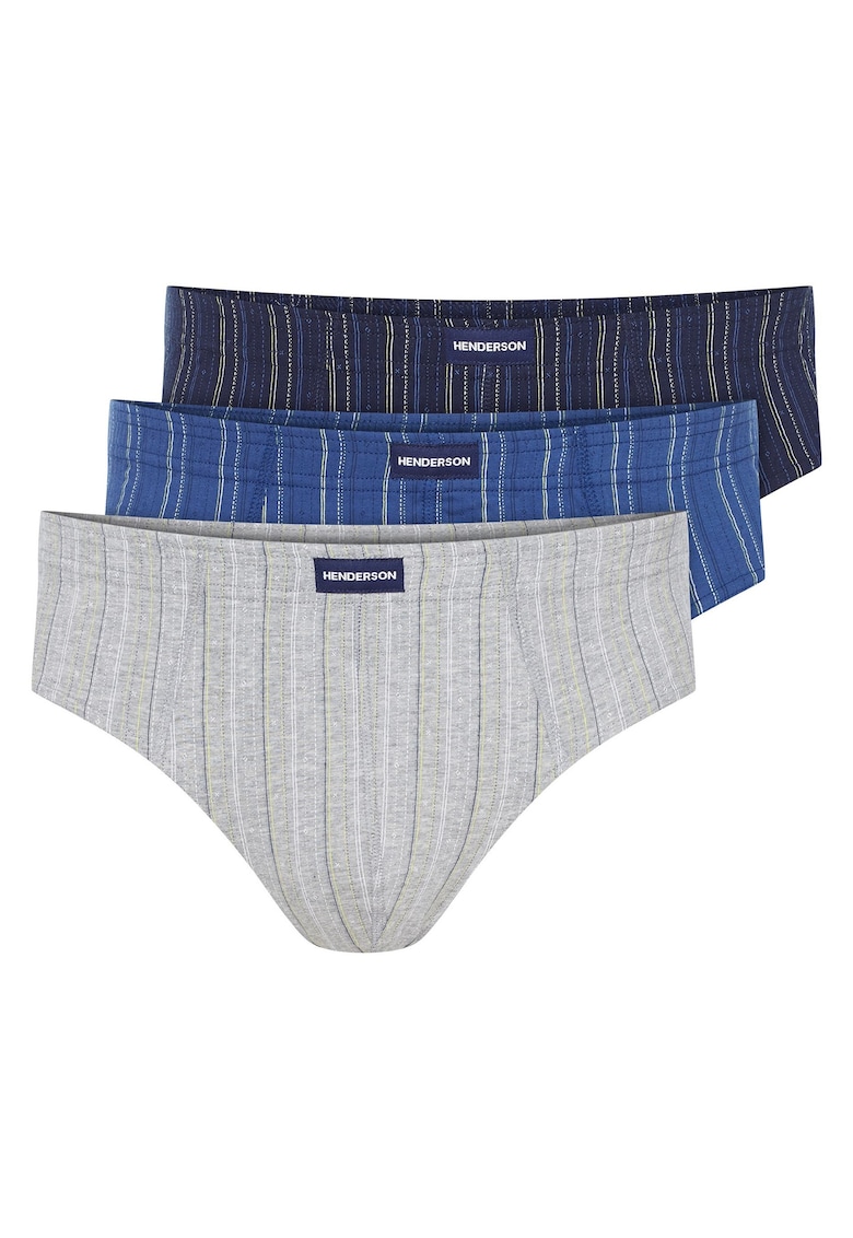 Chiloti barbati Classic set de 3 perechi albastru - gri deschis - bleumarin XXL