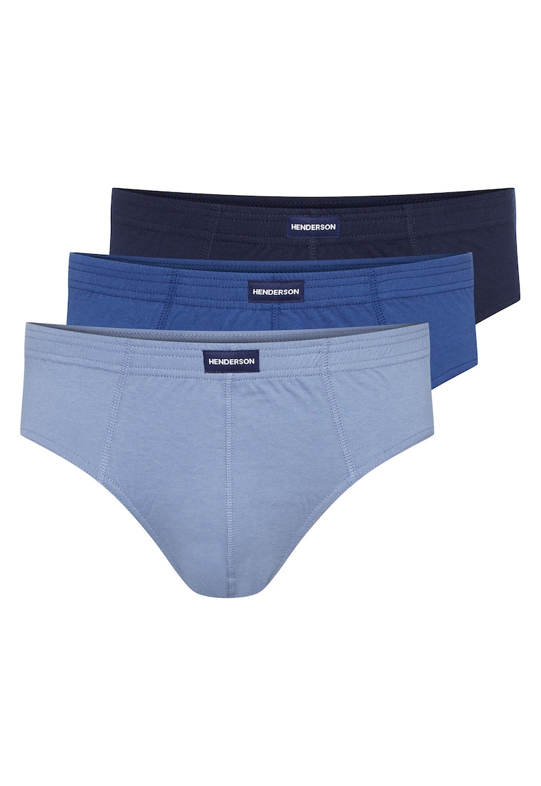 Chiloti barbati Classic  set de 3 perechi bleumarin - albastru deschis - bej XXL