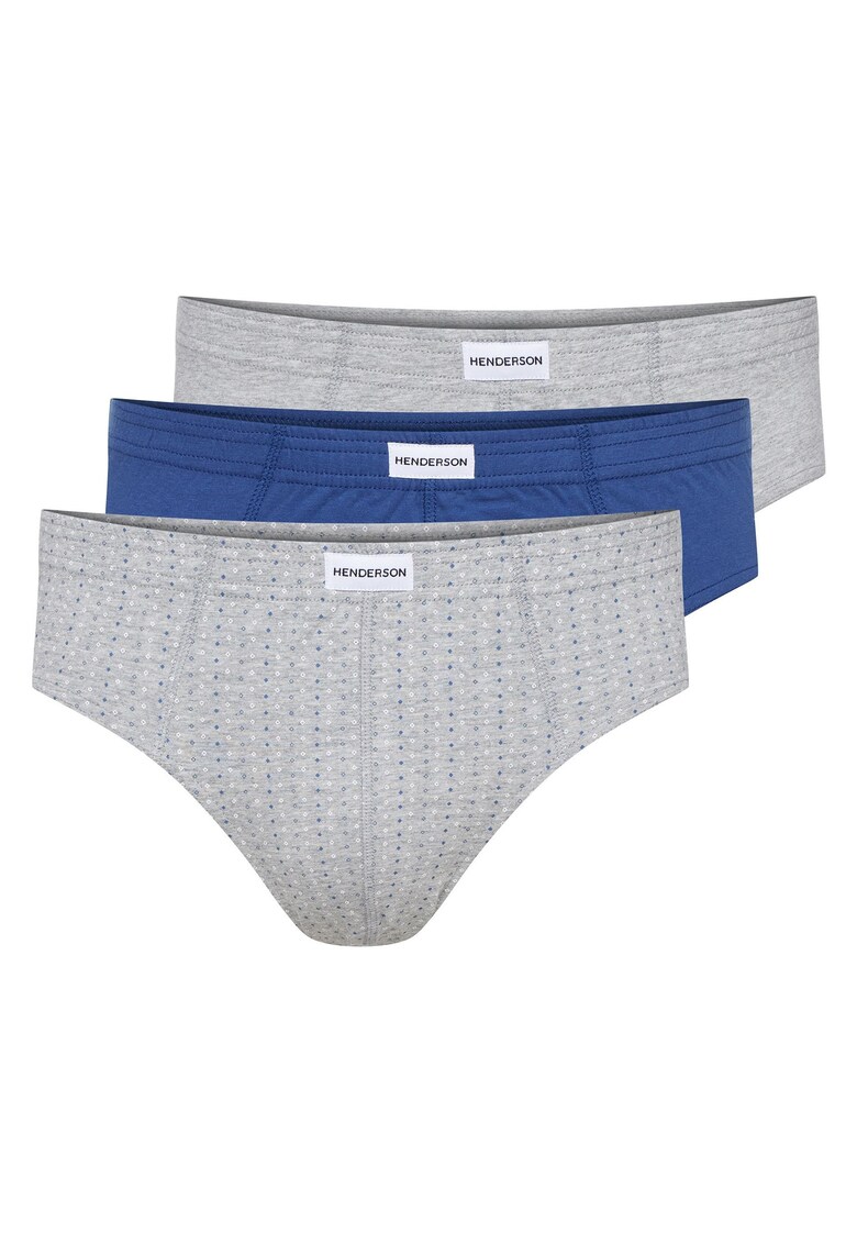 Chiloti barbati Classic  set de 3 perechi albastru - gri deschis XXL