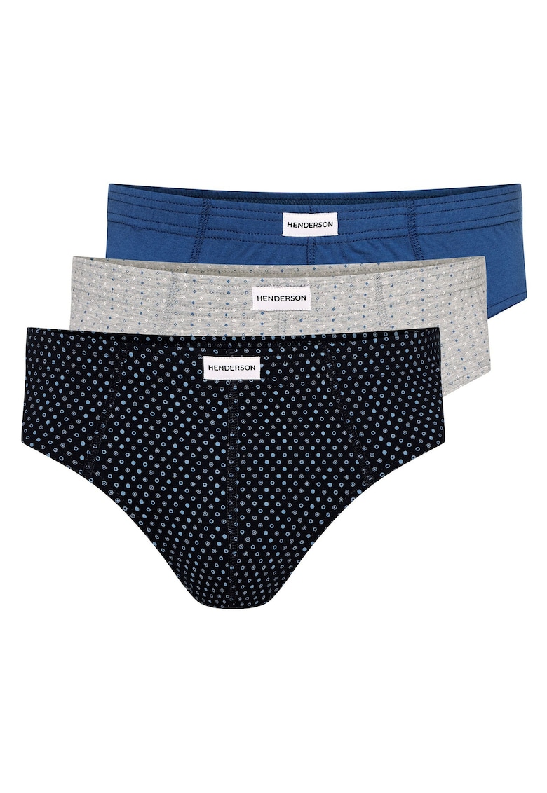 Chiloti barbati Classic  set de 3 perechi albastru - bleumarin - gri XXL