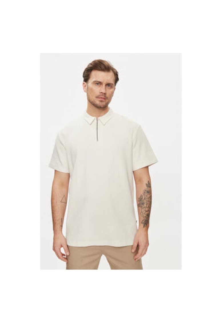 Tricou barbati - 303594657 - Bumbac - Bej - Bej