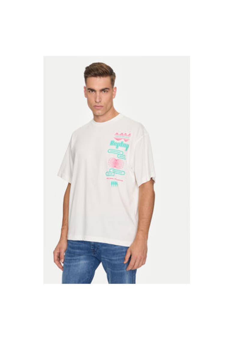 Tricou barbati - 304395970 - Bumbac - Alb