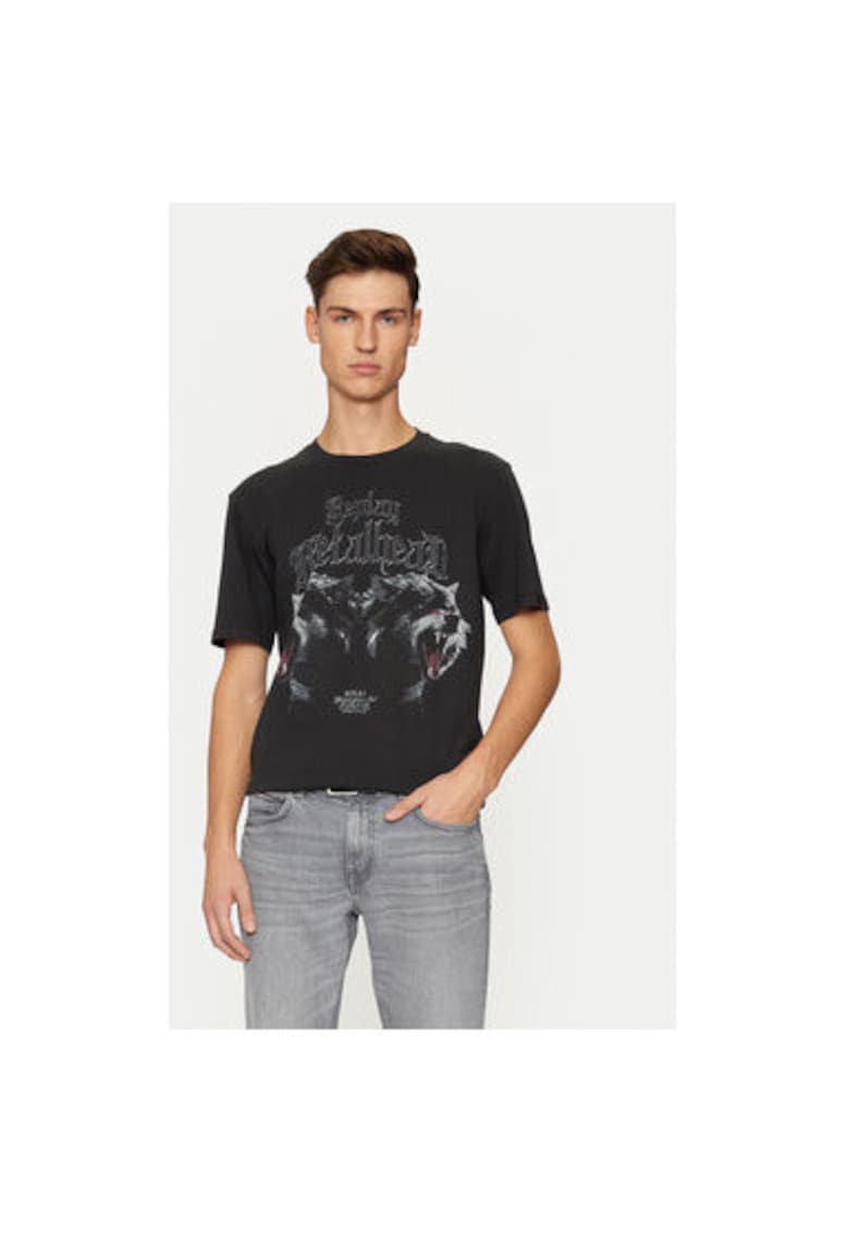 Tricou barbati - 304398247 - Bumbac - Negru