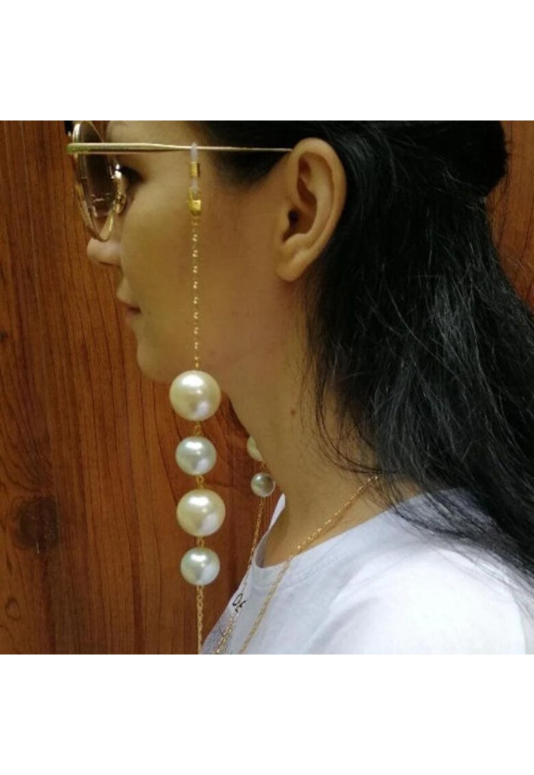 Lant de ochelari - auriu - cu perle mari - Sylvette C3 -