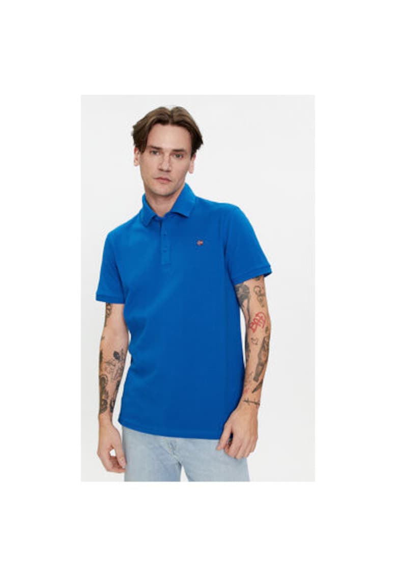 Napapijri Tricou barbati - 303745639 - Bumbac - Albastru - Albastru