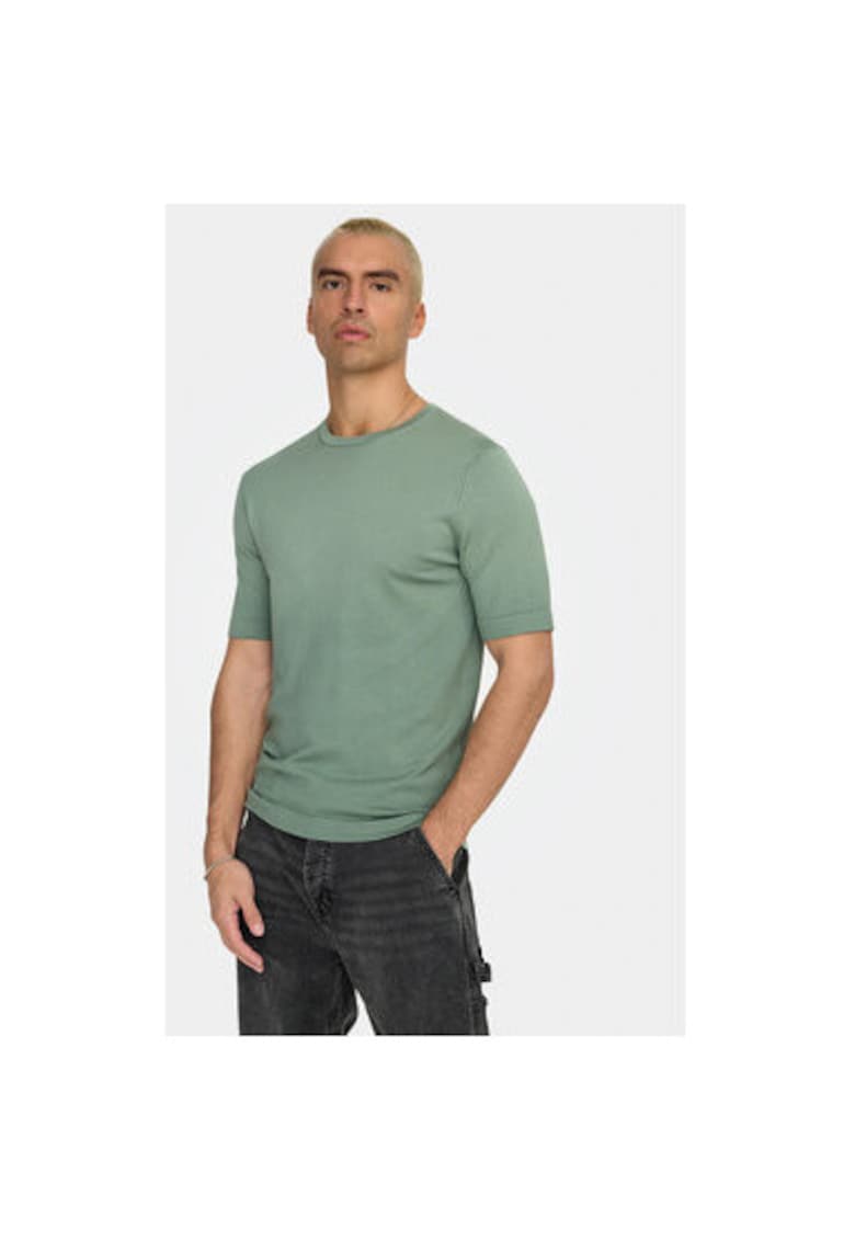 Tricou barbati - 304805219 - Viscoza/Poliester - Verde Tricou barbati - 304805219 - Viscoza/Poliester - Verde