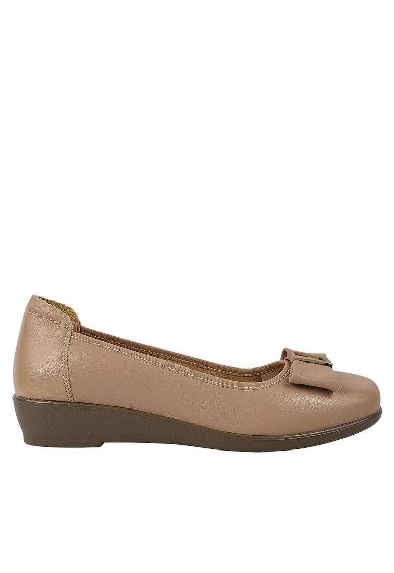 Pantofi casual - dama - 4751806 bej - piele naturala - platforma