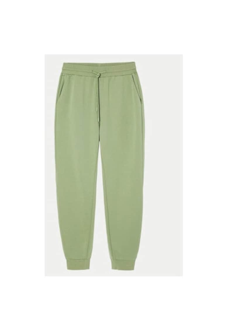 Pantaloni dama - 304752698 - Modal/Bumbac/Nylon - Verde - Verde
