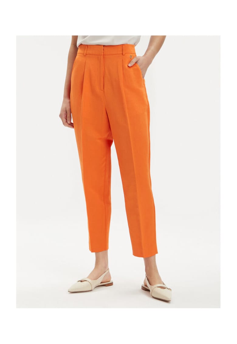 Pantaloni dama - 303566029 - Bumbac/Poliester - Portocaliu - Portocaliu