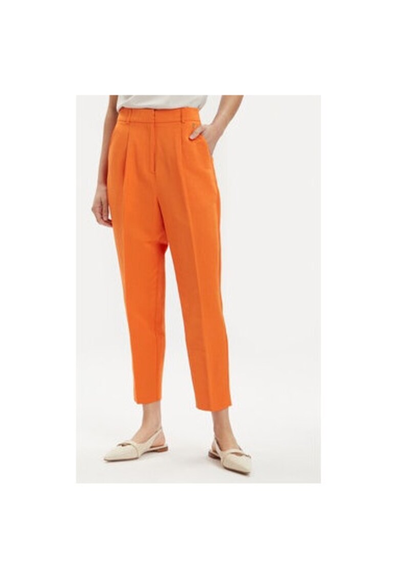 Pantaloni dama - 303566029 - Bumbac/Poliester - Portocaliu - Portocaliu