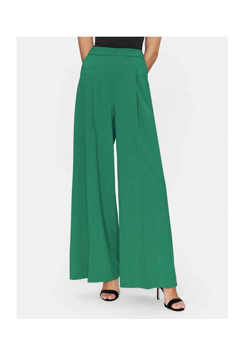 Pantaloni dama - 305172587 - Poliester - Verde - Verde