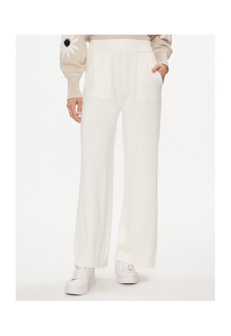 Pantaloni dama - 303813260 - Bumbac - Bej - Bej