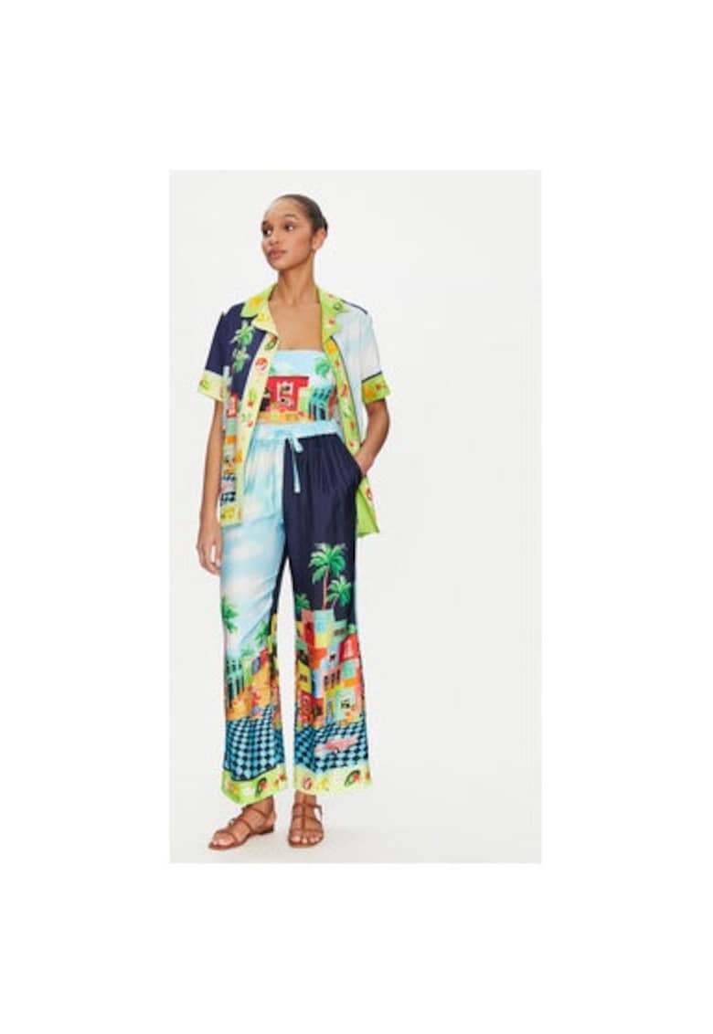 Pantaloni dama - 305002310 - Viscoza/Matase - Multicolor - Multicolor