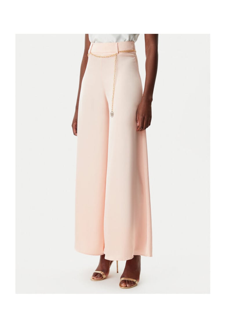 Pantaloni dama - 305318190 - Poliester - Roz - Roz