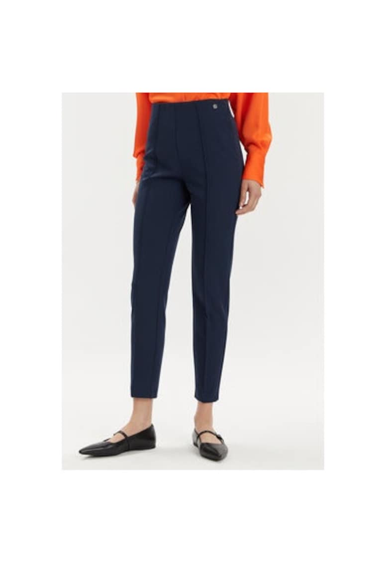 Pantaloni dama - 303565879 - Poliester - Albastru - Albastru